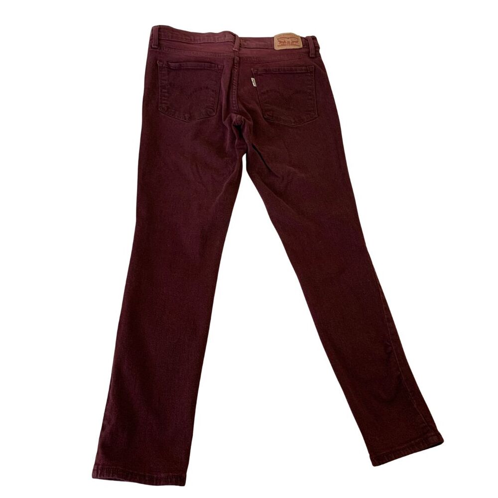 Levi's 311 Jeans Women's Size 29 Burgundy Mid-Rise Shaping Skinny Denim - Picture 5 of 7